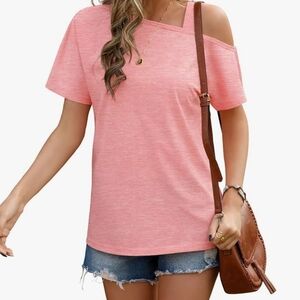 Women's Coral Off-Shoulder Top